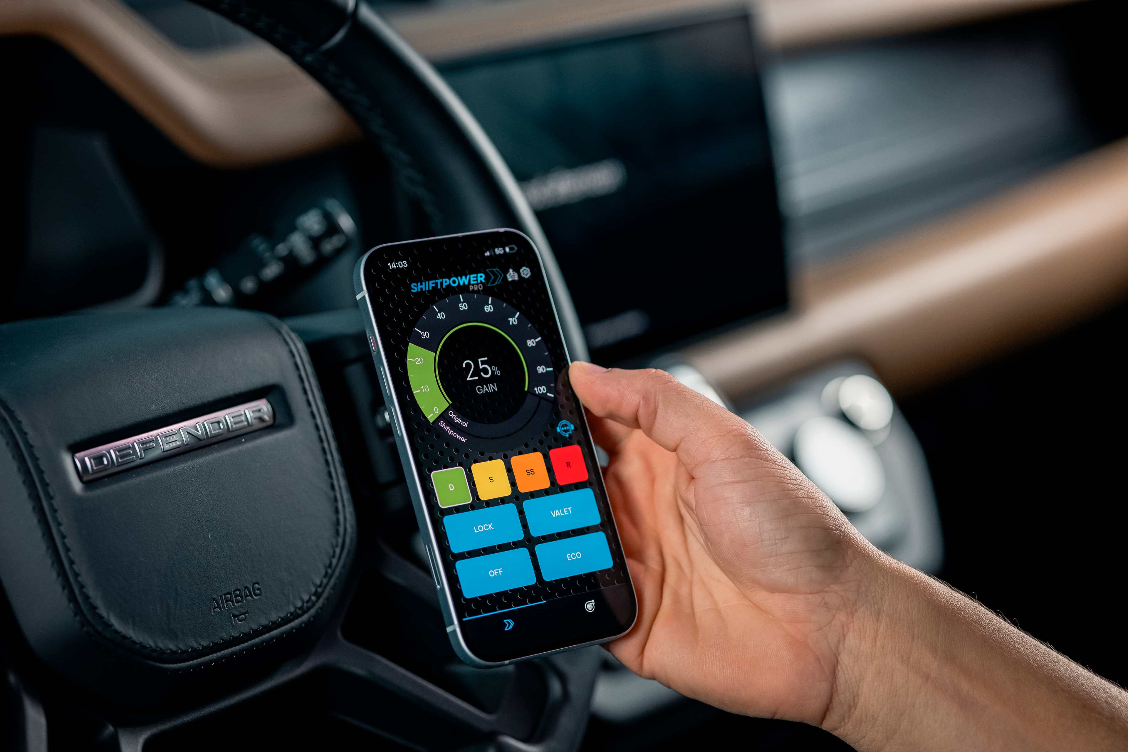 Controle do ShiftPower PRO pelo app no celular
