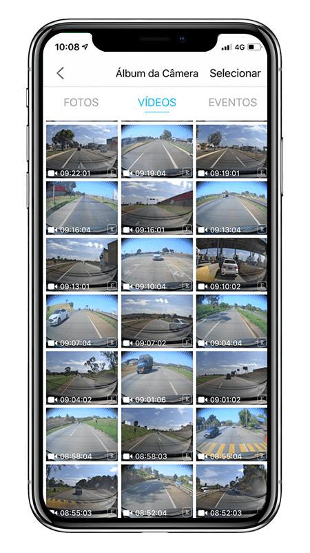 APP câmera automotiva filmadora dashcam