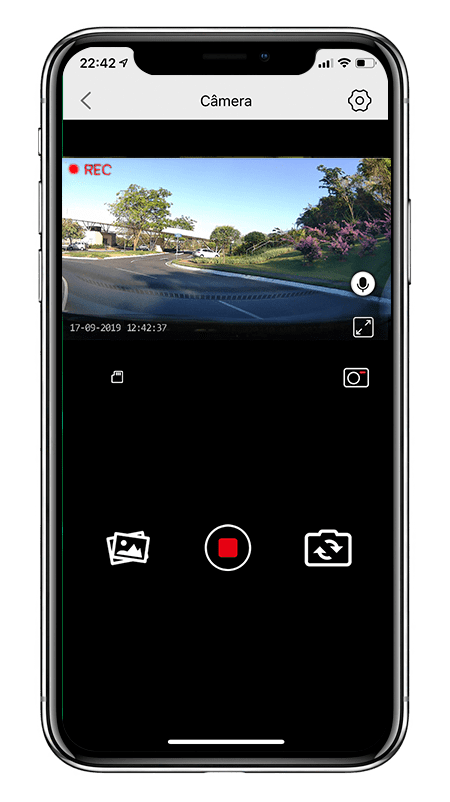 APP câmera automotiva filmadora dashcam