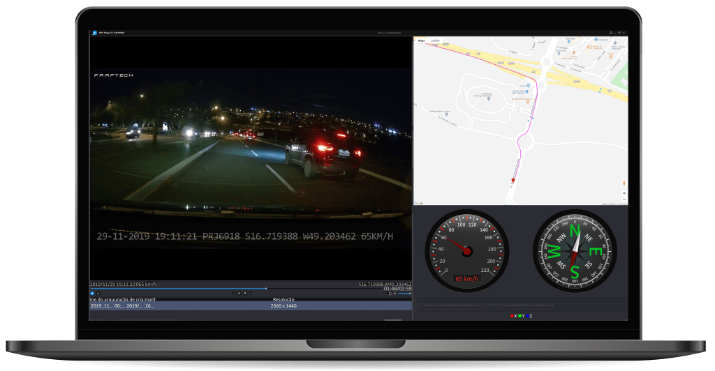 Software para câmera automotiva dashcam