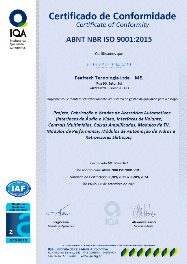 Certificado ISO 9001