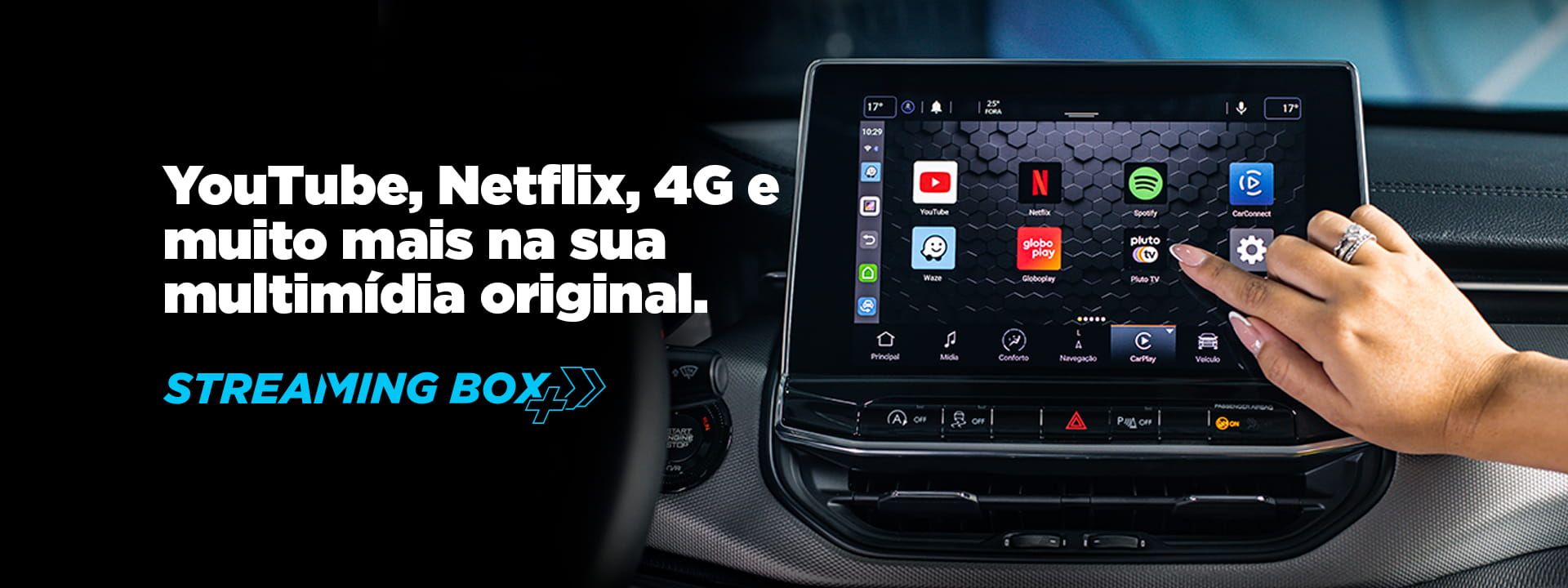 Streaming Box Faaftech para ativar sistema Android na multimídia